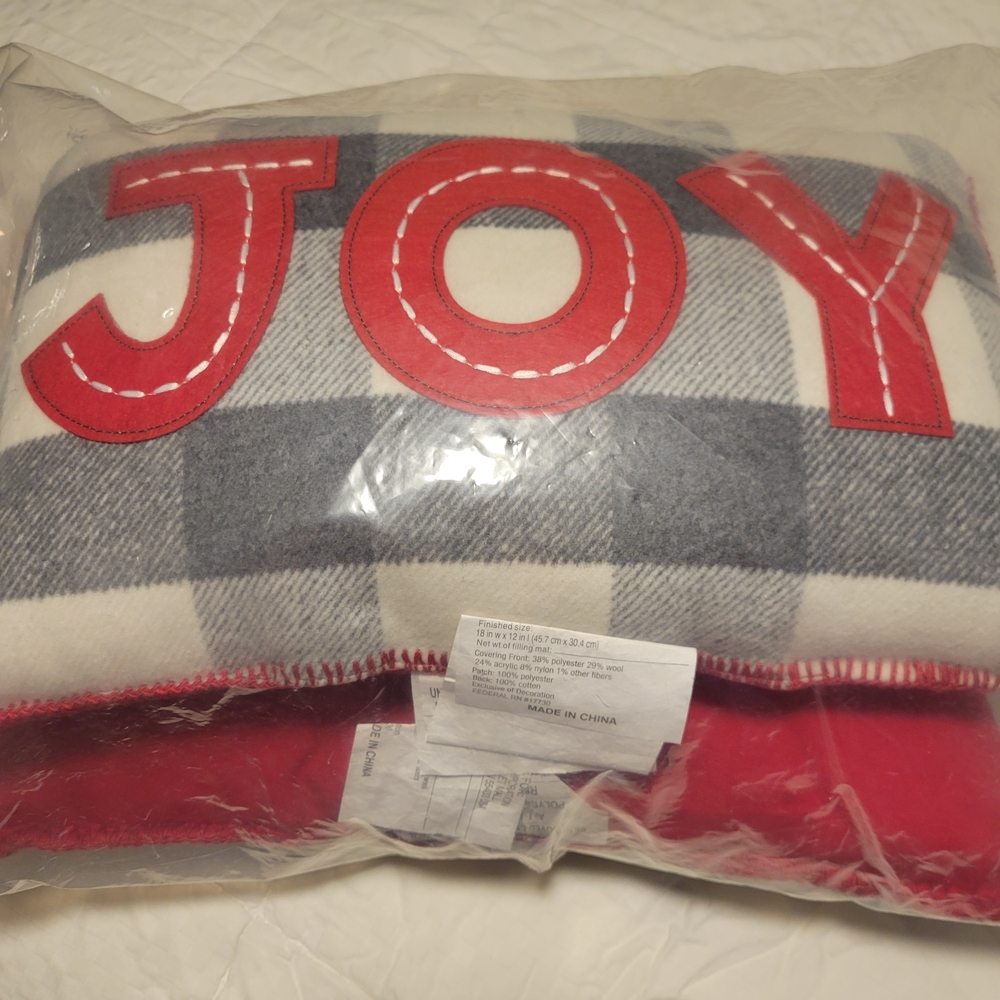 NEW Plaid JOY Pillow - Red and Gray,by Wondershop Target 1 Set (2)